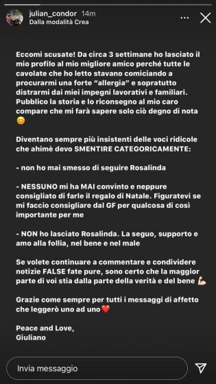 Instagram Giuliano fidanzato Rosalinda Cannavò