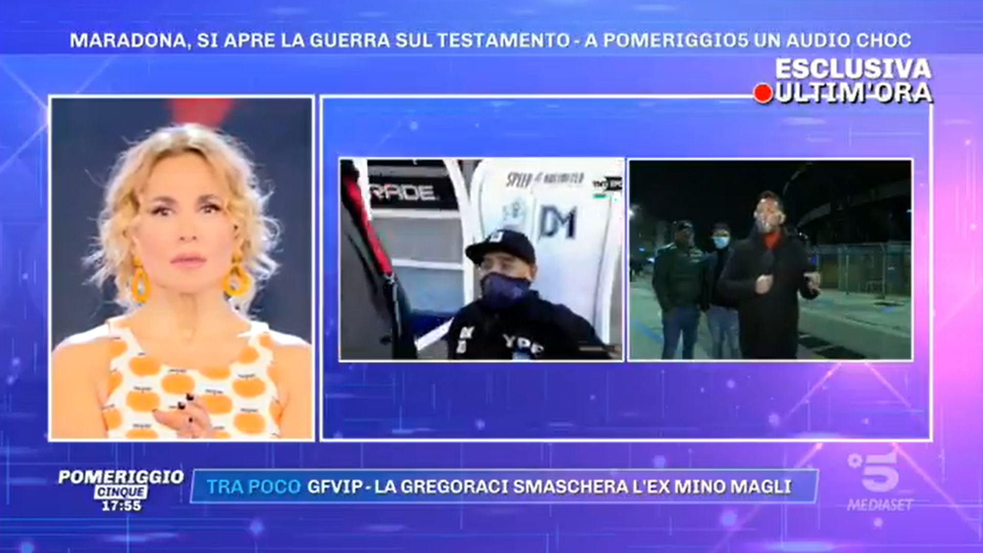 Pomeriggio 5, audio esclusivo Maradona: “sono delle ladre”