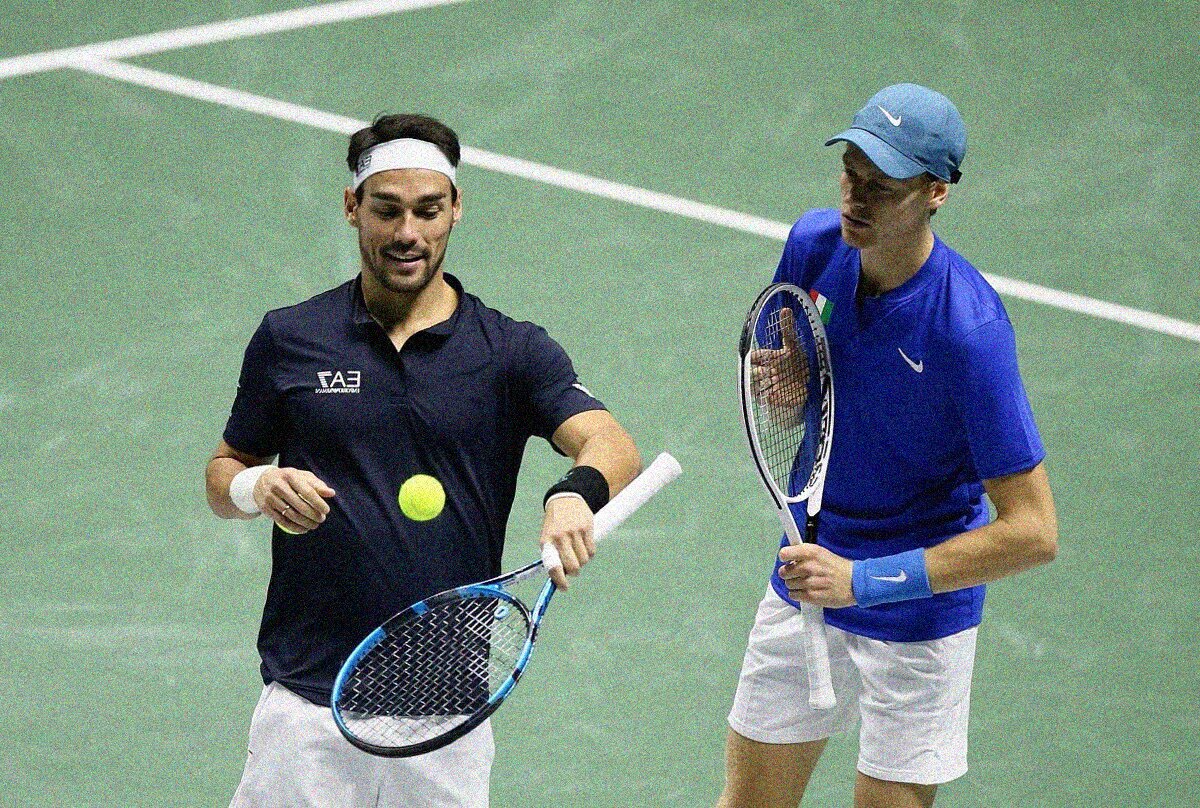 Sinner e Fognini in doppio - Coppa Davis 2021
