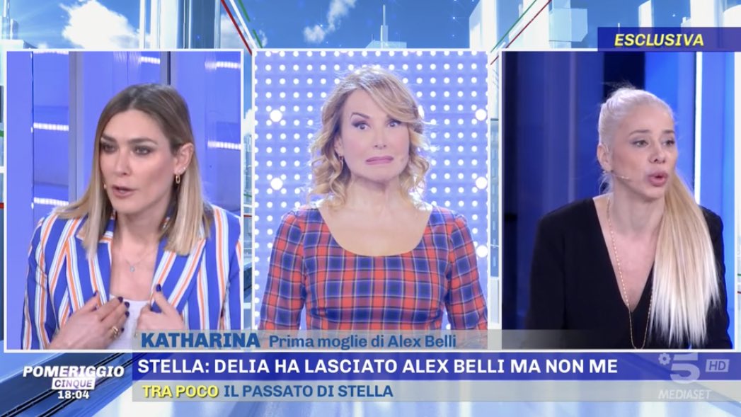 Barbara D'Urso seda una rissa verbale a Pomeriggio 5 per Alex Belli