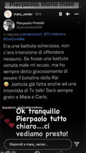 Mara Venier accetta le scuse di Pierpaolo Pretelli