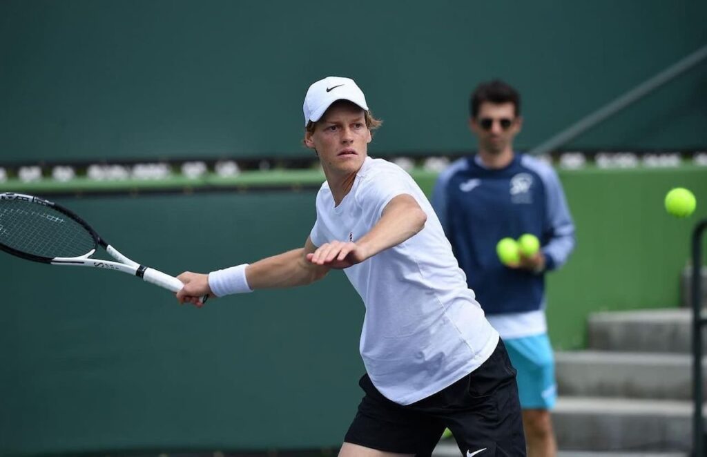 Jannik Sinner in allenamento