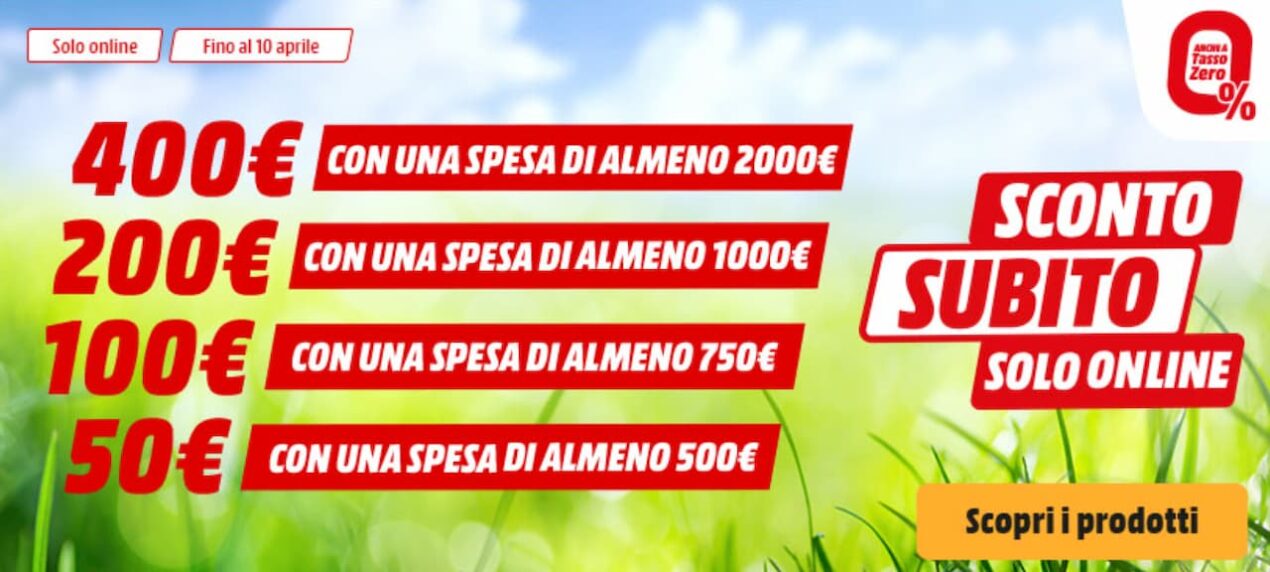 Con Sconto Subito di MediaWorld risparmi fino a 400 euro sul tuo nuovo Smart TV