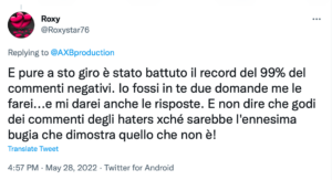 commenti contro Alex Belli