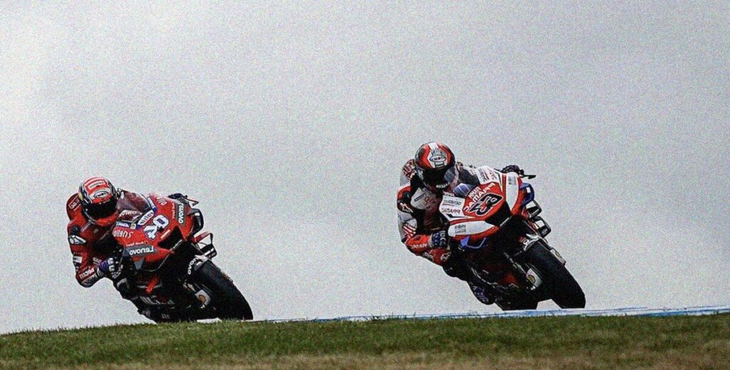 Francesco Bagnaia in sella alla Ducati nel Mondiale MotoGP 2022