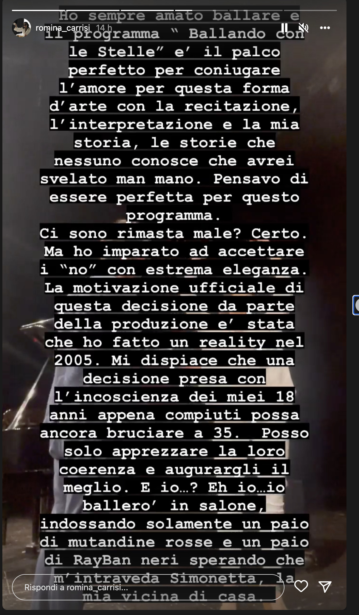 Romina Carrisi Instagram