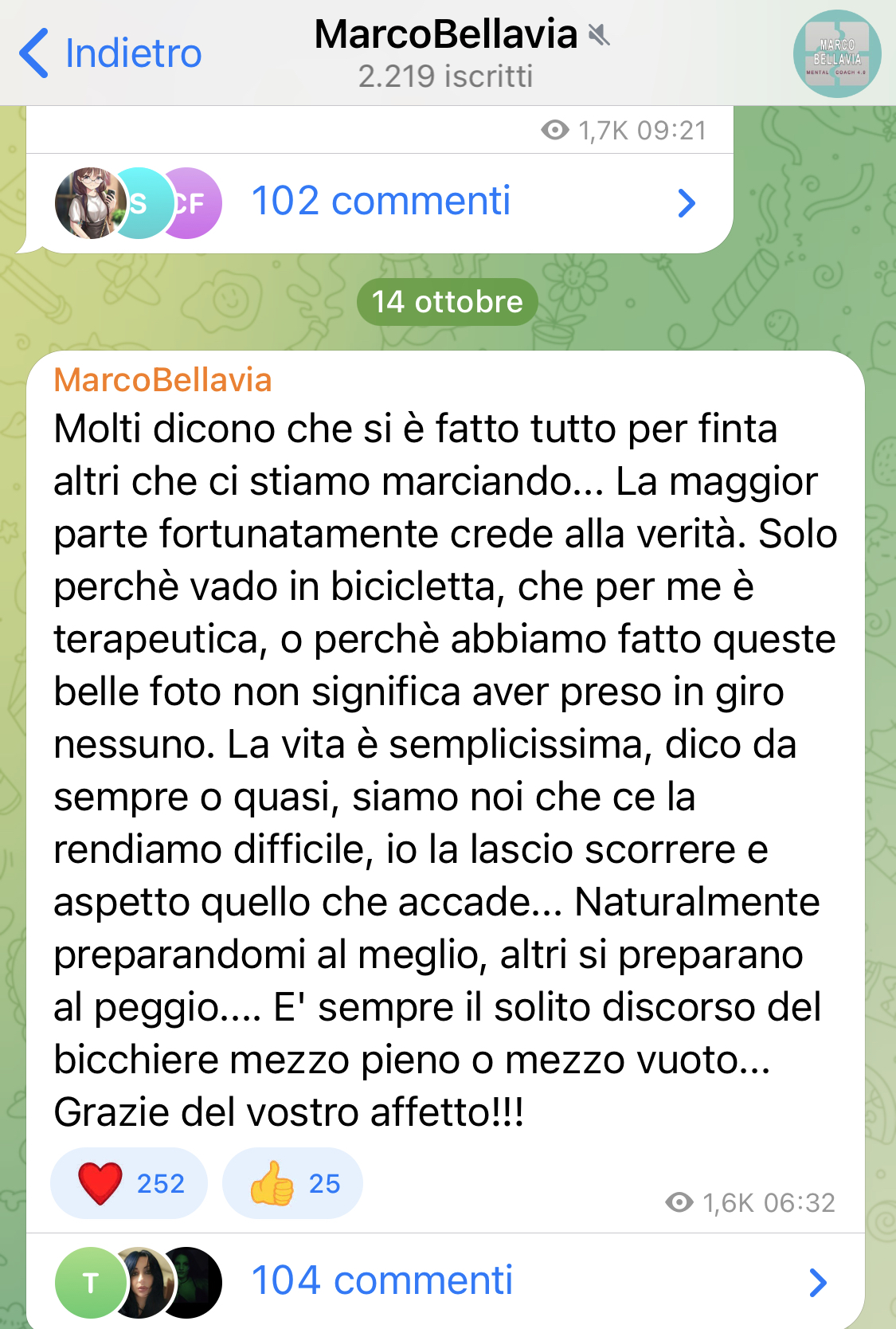 Marco Bellavia - Telegram- accuse