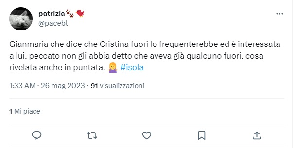 tweet sainato scuccia