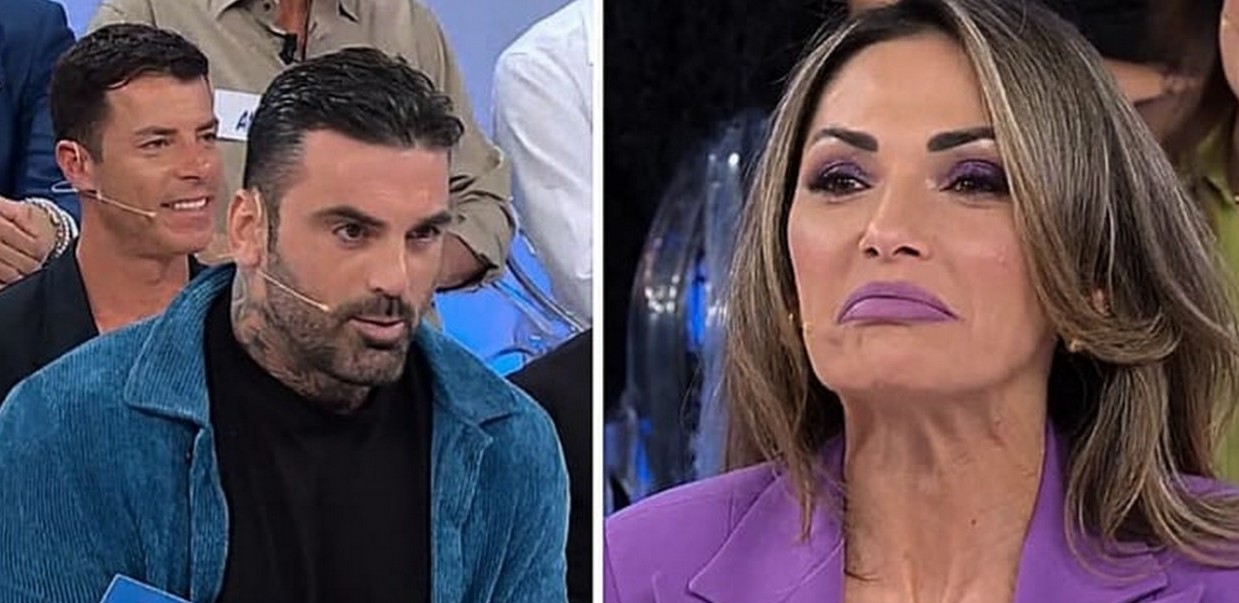 Ida Platano mette spalle al muro Mario a UeD, lui in difficoltà, Tina lo punge