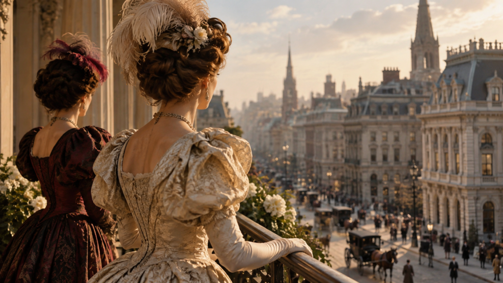Cast in costume d'epoca di The Gilded Age