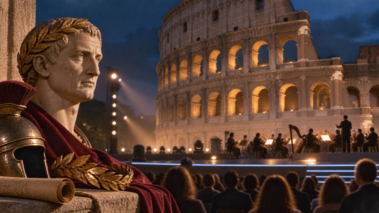 Alberto Angela racconta Giulio Cesare dal Colosseo: stasera su Rai 1 tra storia e realtà aumentata