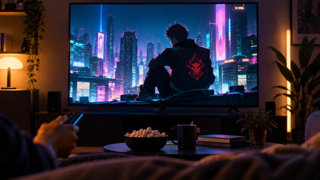 Cyberpunk Edgerunners action scene in Night City