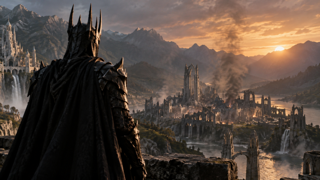 Sauron plotting as Middle-earth faces dark times.