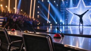 Concorrenti e conduttori sul palco di Tu si que vales